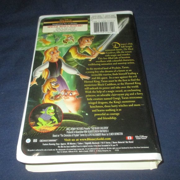 The Black Cauldron VHS Walt Disney Gold Collection Original Vintage w/ Clamshell - Picture 2 of 6